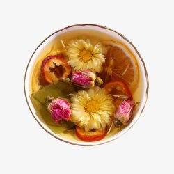 健康滋补产品实物茶饮山楂玫瑰荷叶茶高清图片