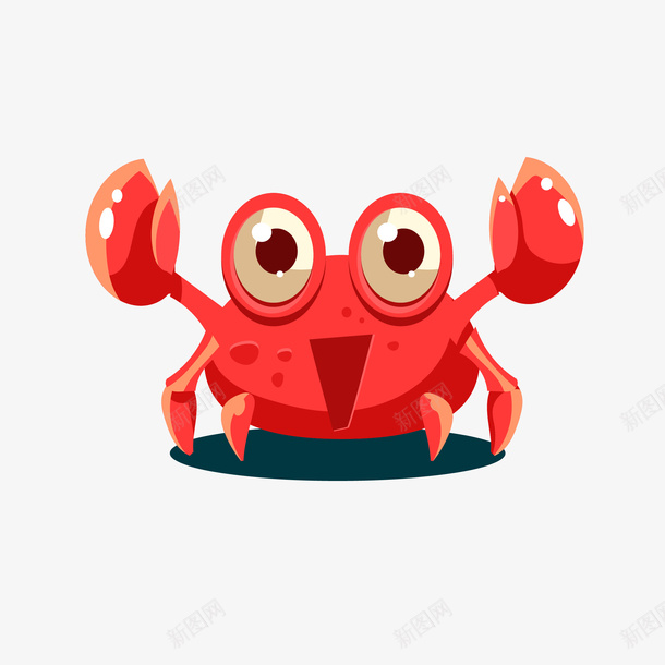 卡通螃蟹png免抠素材_新图网 https://ixintu.com PNG图 PNG图下载 创意卡通 卡通 卡通插图 可爱动物 插图 螃蟹