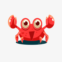 可爱小螃蟹标贴卡通螃蟹高清图片