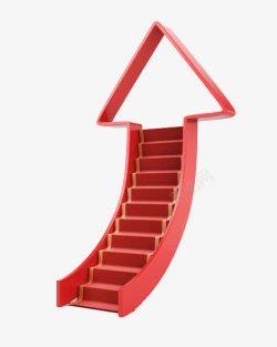 攀爬工具红色箭头台阶图标高清图片