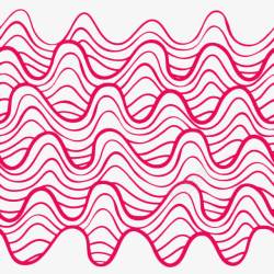 波浪手绘红色不规则波浪线高清图片
