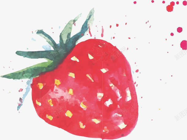 草莓矢量图ai免抠素材_新图网 https://ixintu.com VI 可爱 彩绘 手绘 水彩 水果 涂鸦 立体 草莓 矢量图