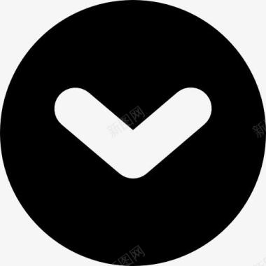 向下箭头在一个圆圈图标图标