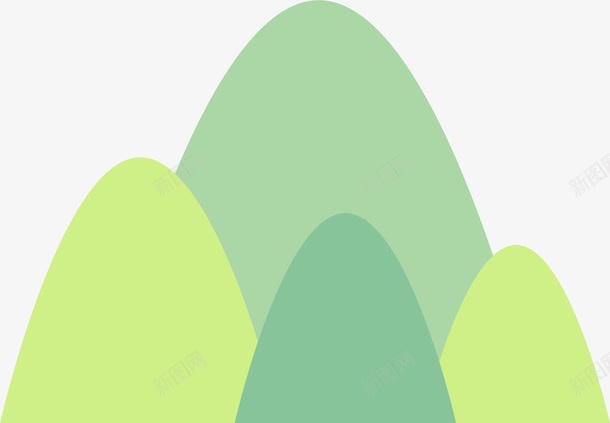 绿色卡通山丘png免抠素材_新图网 https://ixintu.com 手绘山丘 绿色山丘 美丽山丘 装饰图案