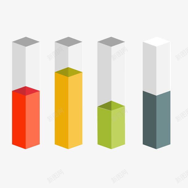 立体计图png免抠素材_新图网 https://ixintu.com 渐变图 科技感 立体 统计图