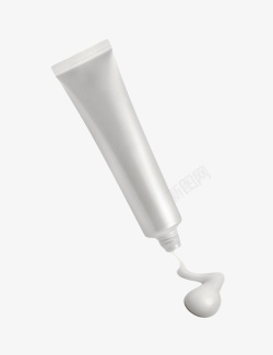挤压牙膏白色塑料包装的牙膏管实物高清图片