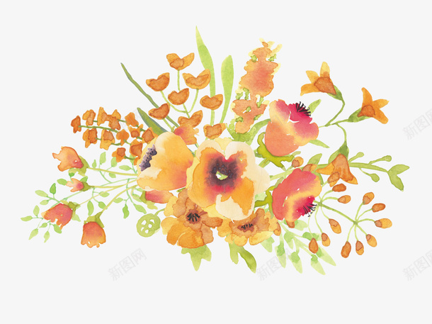 卡通手绘橙色的花朵png免抠素材_新图网 https://ixintu.com 创意 动漫动画 卡通手绘 橙色的花朵 简约 美丽的花卉