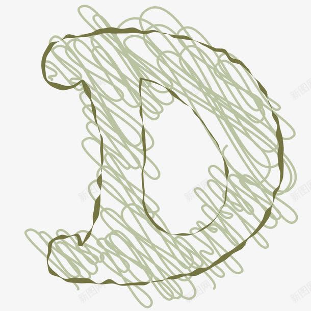 线条涂鸦绘画字母Dpng免抠素材_新图网 https://ixintu.com 创意 字母D 涂鸦 简笔 绘画 绿色线条 英文 英语
