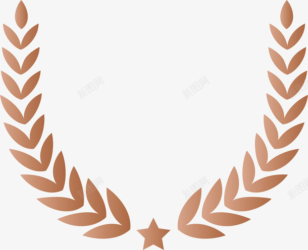 五角星被麦穗包裹徽章图片