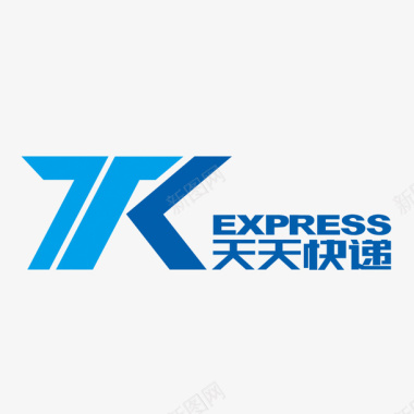 蓝色天天快递logo标志图标图标