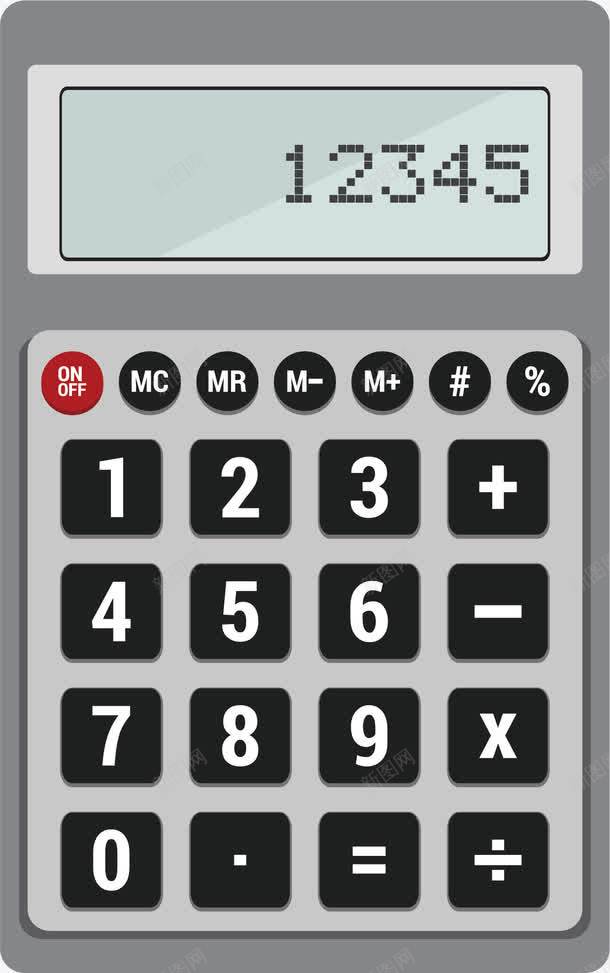 灰色电子计算器png免抠素材_新图网 https://ixintu.com 数字计算 灰色 电子 矢量素材 算术题 计算器