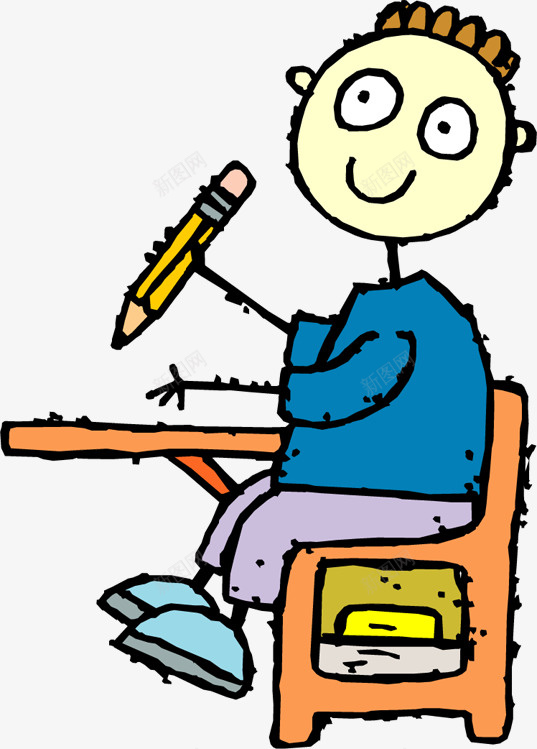 写作业的学生png免抠素材_新图网 https://ixintu.com 上学 儿童 学校 学生 手绘 简笔画