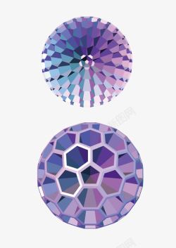 粉红紫色渐变球体六边形蜂窝状球体高清图片