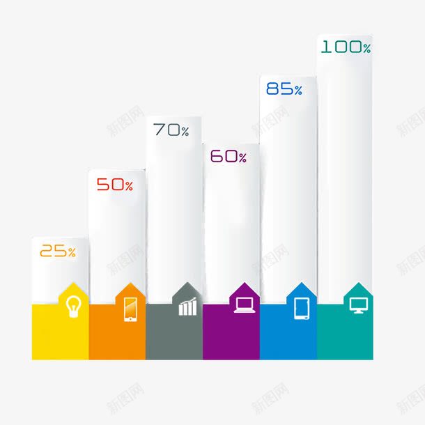 条形图案信息图表图标png_新图网 https://ixintu.com PPT装饰图案透明PNG素材 信息图表免费PNG下载 多边形 小图标 工作总结素材 年终总结素材 数字