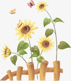 彩绘向日葵韩式向日葵花边框1高清图片