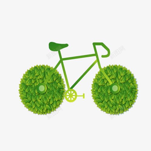 节能减排绿色出行片png免抠素材_新图网 https://ixintu.com 环保 绿色出行 自行车 节能