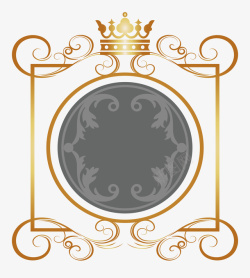 欧式装饰布皇室元素欧式古典皇冠边框矢量图高清图片