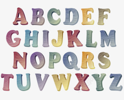 二十六二十六个多彩英文字母高清图片
