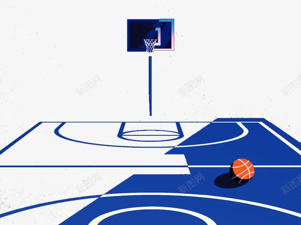 篮球场png免抠素材_新图网 https://ixintu.com 体育项目 国外创意 篮球 篮球赛场 蓝色