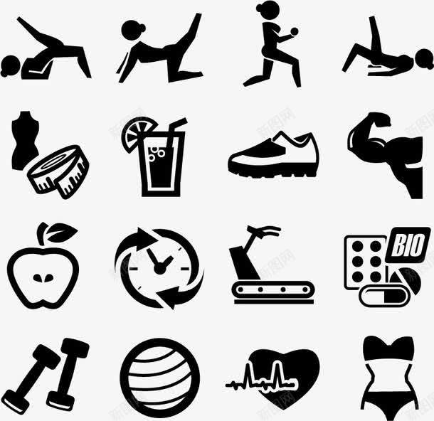运动健身图标png_新图网 https://ixintu.com 健身 健身器材 健身图标 跑步机 运动 运动图标 锻炼 鞋子
