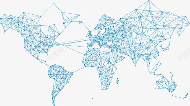 全球信息网络地图png免抠素材_新图网 https://ixintu.com 信息 全球 地图 网络
