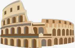 罗马建筑物棕色的斗兽场矢量图高清图片