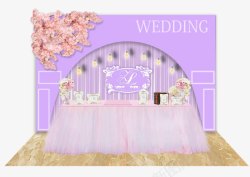 紫色桌子紫色婚礼签到区图标高清图片