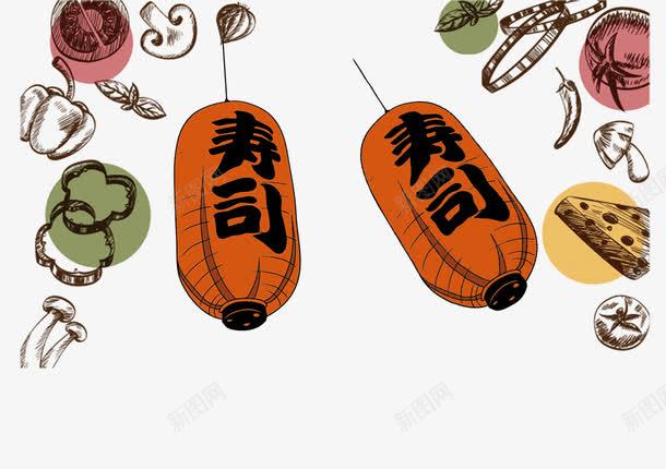 日本食物png免抠素材_新图网 https://ixintu.com 刀叉 寿司 小吃街 料理 日式 美食节 食品 食物 黄色