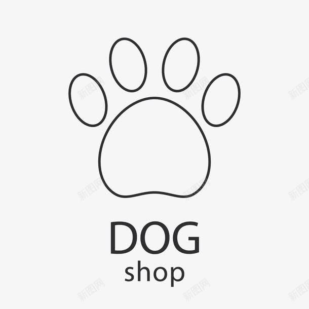 黑色宠物狗logo图标png_新图网 https://ixintu.com 宠物狗logo 宠物狗标签 宠物脚印 狗狗爪印 背景装饰