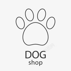 宠物狗脚印黑色宠物狗logo图标高清图片