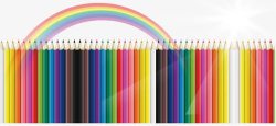 卡通彩色铅笔半透明彩虹素材