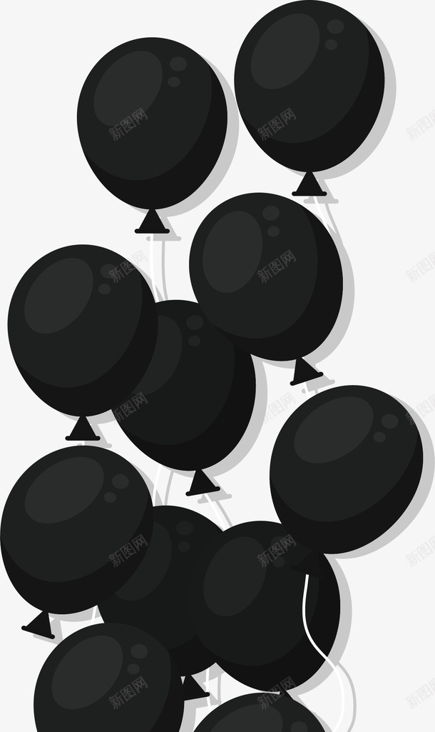 黑色星期五气球图标png_新图网 https://ixintu.com 气球 气球花纹 矢量png 飞舞气球 黑色星期五 黑色气球