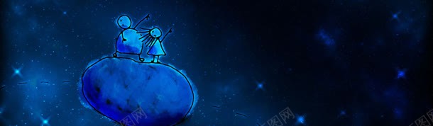 手绘夜景插画banner壁纸jpg设计背景_新图网 https://ixintu.com 儿童节 创意设计 展板 星星 漫画 童趣
