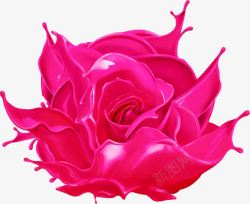 绽放的红色油漆玫瑰花素材