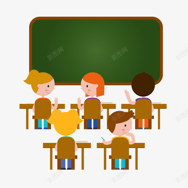 教室里的学生png免抠素材_新图网 https://ixintu.com PNG图形 PNG装饰 卡通 学生 教室 模板 装饰