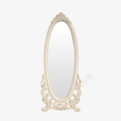 衣帽间镜子白色欧式风格化妆镜高清图片