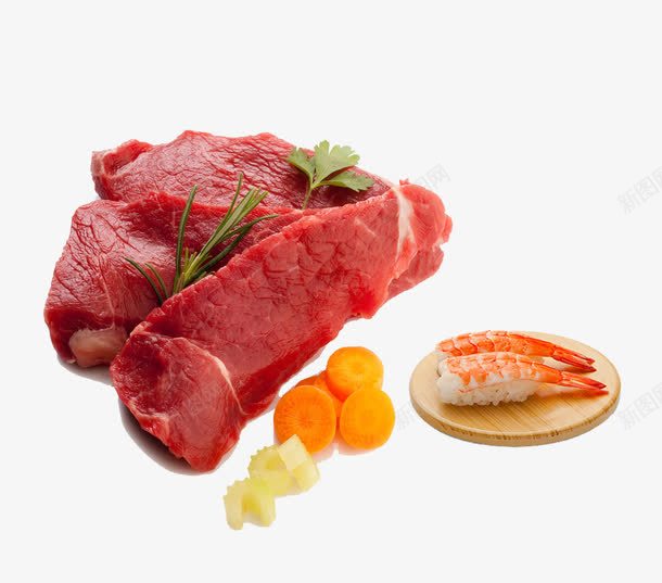 牛肉和虾png免抠素材_新图网 https://ixintu.com 小龙虾 牛肉 猪肉 羊肉 肉 食材 食物