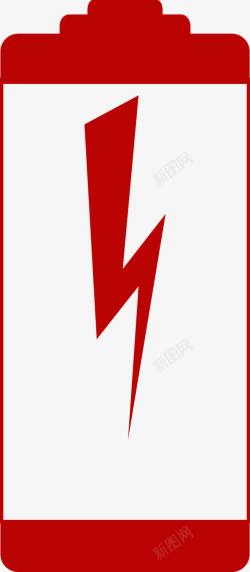 电池PNG图红色闪电电池电量图图标高清图片