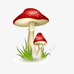 红色蘑菇卡通蘑菇植物矢量图高清图片