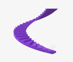 卡通紫色楼梯效果造型素材