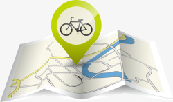 黄色共享单车共享单车停车地点地图高清图片