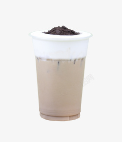 棕色的饮品奥利奥芝士奶茶实物高清图片