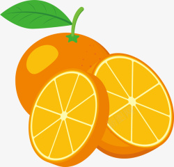 橙色水彩橙子矢量图素材