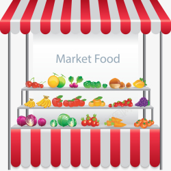 蔬菜图片菜市场卖蔬菜水果的摊位矢量图高清图片