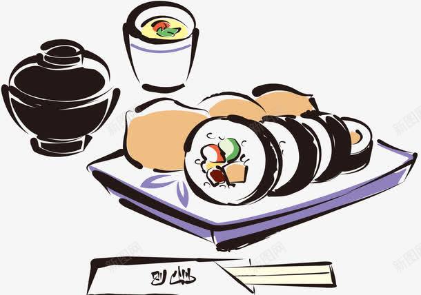 美食png免抠素材_新图网 https://ixintu.com 寿司 手绘 手绘美食 料理 日本料理 紫菜包饭 美食