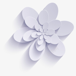 幻彩花瓣白色立体花朵矢量图高清图片