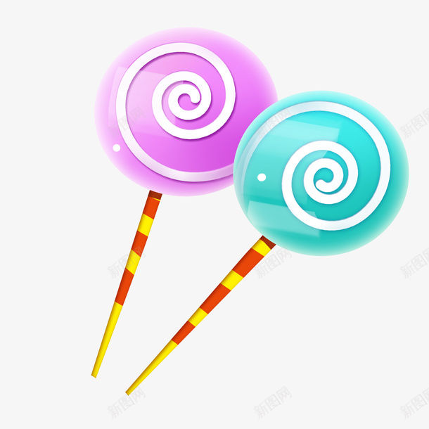 圈圈二个棒棒糖png免抠素材_新图网 https://ixintu.com 二个 圈圈 棒棒糖 粉色和绿色