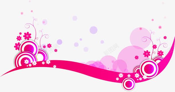 粉色花朵展板装饰png免抠素材_新图网 https://ixintu.com 展板 粉色 花朵 装饰
