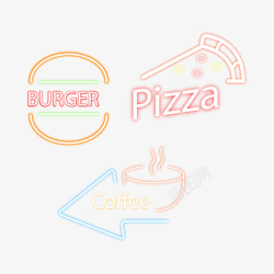 logo框餐饮店霓虹灯招牌图标高清图片