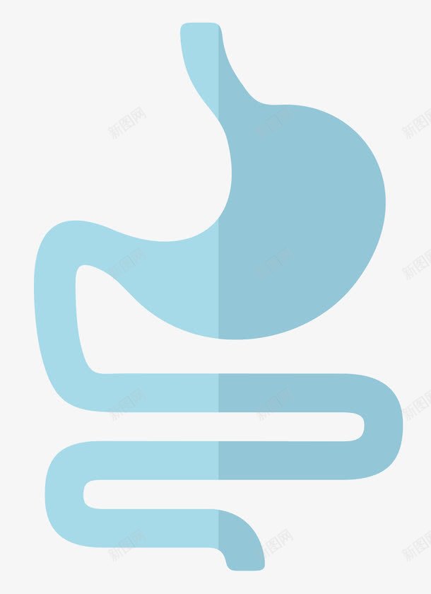 胃肠道png免抠素材_新图网 https://ixintu.com 手绘 抽象 示意图 胃肠道 蓝色